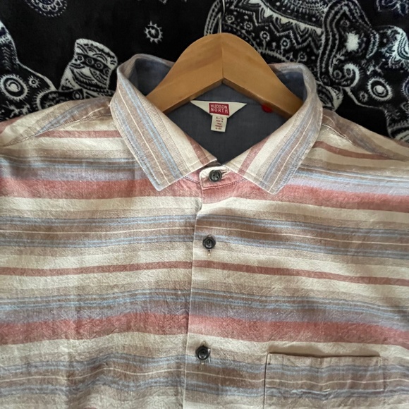 Hudson North Men's Button Down Striped Short Sleeve XL - Picture 4 of 8